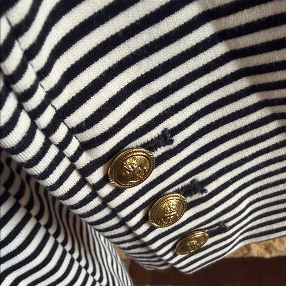 CAbi Striped Blazer with Gold Accents sz S Excellent - Picture 3 of 8